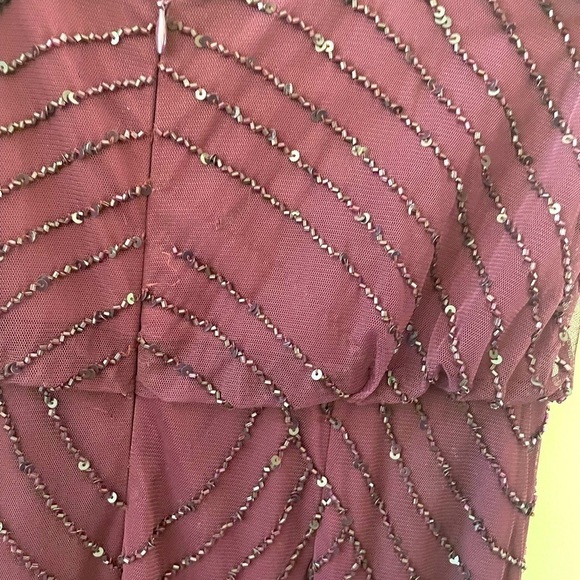 ADRIANNA PAPELL Art Deco Blouson Beaded Gown Size 6 - Picture 6 of 7